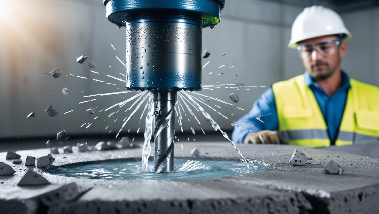 عمل فتحات سباكة في جدار خرساني